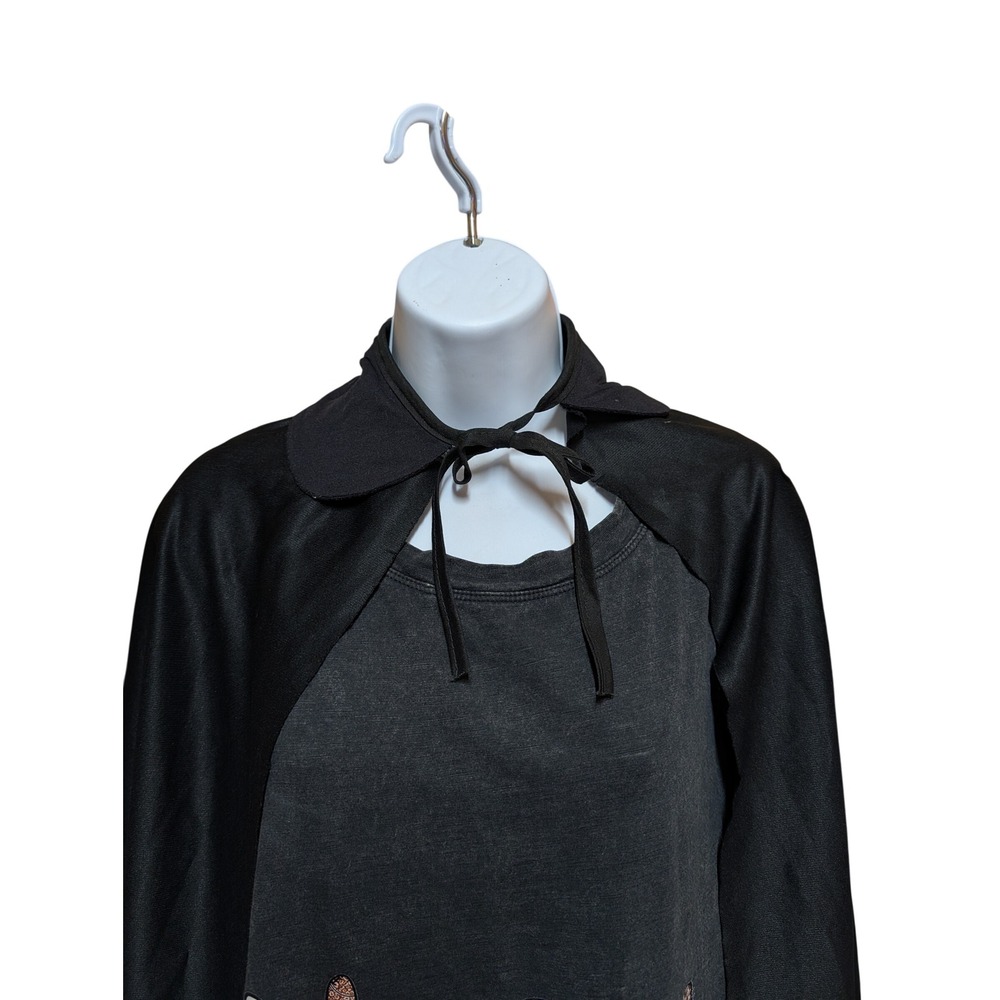 Unbranded Costume Cape Kids OS Black Excellent Peter Pan Collar Tie Front Gothic
